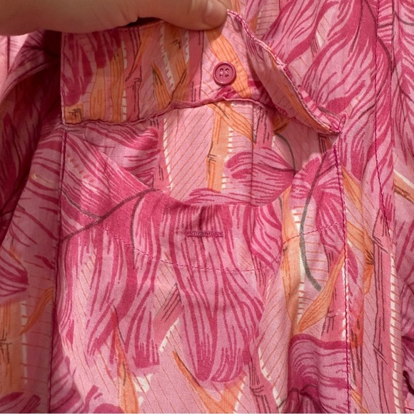 Adini feather print maxi vintage dress Large - Picture 4 of 8